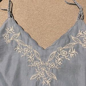 Blu Pepper Embroidered Denim Tank Top